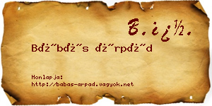Bábás Árpád névjegykártya